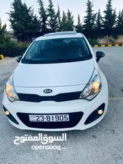  5 كيا ريو موديل 2014 لون ابيض ثلجي وارد كوري وليست خليجي  فحص كامل