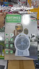  4 مروحة GDTIMES الشمسية القابلة لإعادة الشحن مقاس 12 انش