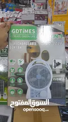  1 مروحة GDTIMES الشمسية القابلة لإعادة الشحن مقاس 12 انش
