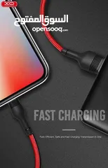  7 وصله usb كابل شحن سريع بقدره 5.0 امبير وصلة سريعه طول متر مقاومه للقطع او الاهتراء طبقه خارجيه كتان