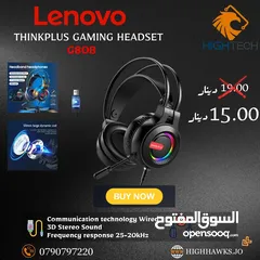  1 سماعات-Lenovo G80B GAMING WIRED HEADSET-.