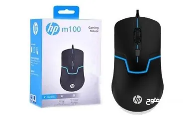  1 ماوس HP M100 للألعاب سلكي مزود بمستشعر بصري ودقة DPI قابلة للتعديل، تعمل الأزرار حتى 5 مليون ضغطة