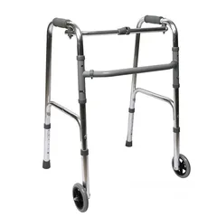  1 ووكر مشاية قابلة للطي Walker مع عجلات أمامية لكبار السن استخدامات جهاز الووكر صعوبات المشي  الإصابات