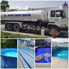  4 We provide water for swimming pools, construction sites using 5000 gallons and 1000 gallons trucks.
