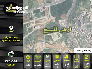  1 رقم الاعلان (3984) ارض سكنية للبيع في منطقة رجم عميش
