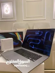  6 شاشة كبيرة جدا Macbook pro 16 inch  (شبه جديد مع كرتونة) شاحن جديد من ابل ومكفول بسعر مغري جدا
