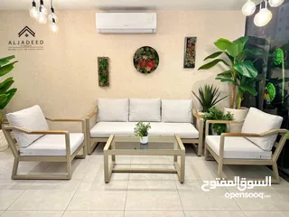  21 تجهيزات خارجيه لقعدات الصيف  اطقم جلسات  طاولات وكراسي  مراجيح  كراسي مسبح