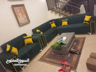  11 اطقم كورنر حرف ال مع مجوزه 9مقاعد جميع الالوان متوفره عرض لاخر الشهر من المصنع بسعر الجمله