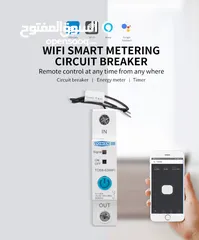  1 قاطع ذكي مع عداد الطاقة TOMZN WIFI  متوافق مع المساعدات الصوتية اليكسا جوجل هوم سونوف