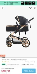  1 Teknum 3 in 1 pram stroller with canopy