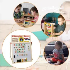  3 لوح تعليمي خشب وجهين متعدد الوظائف  وجع وايت بورد  وجه طباشير  الأحرف الانجليزية كاملة  الارقام كامل