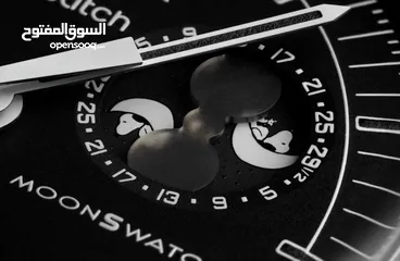  5 Rare MoonSwatch Swatch X Omega Dark Snoopy Moonphase اوميجا سواتش سنوبي، متوفر قطعة واحدة