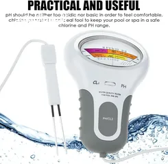  5 جهاز اختبار جودة المياه 2 في 1 بمقياس مزدوج لدرجة الحموضة ومستوى الكلور 2 in 1 Water Quality Tester
