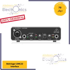  1 Behringer U-Phoria UMC22 USB Audio Interface