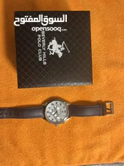  9 ساعة بولو رجالية B.H. Polo Club Matteo Multifunction Dark Blue Leather White Dial For Men