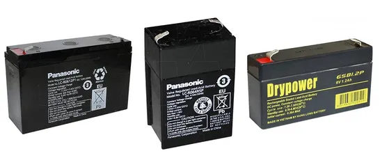  5 بطاريات قابلة لاعاده الشحن RECHARGEABLE BATTERY  (6 فولت و 12 فولت )