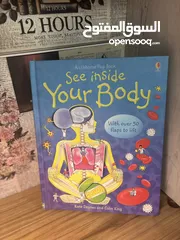  1 كتاب إنجليزي تفاعلي فاخر للأطفال “See Inside Your Body” – نسخة أصلية نادرة من Usborne