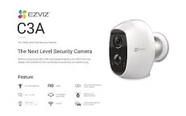  1 كاميرا EZVIZ C3A لاسلكية 1080p، رؤية ليلية، صوت ثنائي، مقاومة للعوامل الجوية، بطارية قابلة للشحن