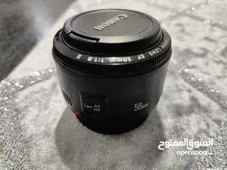  2 Canon EF 50mm f/1.8 II بحال الجديد بالكرتونه