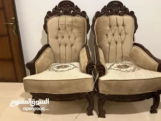  1 طقم كنب سبع مقاعد استعمال خفيف زان اصلي