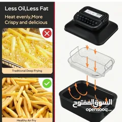  7 جهاز رائع 2 في 1 قلاية هوائية وشواية كهربائية (Crystal air fryer grill)