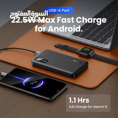  4 بوربانك يوجرين اصلي شحن سريع مع شاشه UGREEN USB-C Power Bank (10,000 mAh)