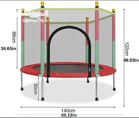  3 نطاطة ترامبولين للاطفال 38 دينار قطر 140 سم في ارتفاع 120 سم تتحمل وزن 100 كيلو مع حمايات على الداير