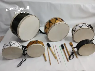  6 طبول للدبكات وزفات الاعراس شغل يدوي جلد طبيعي 100%