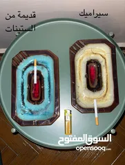  3 نوادر زجاجية وسيراميك قديمة من الستينات ، لطفا اقرأ الوصف.