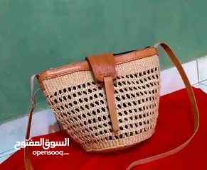  4 African sisal New leather handbag Woven bag