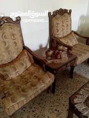  3 طقم كنب ومورس وبوفيه3قطع بحالة جيدة جدا