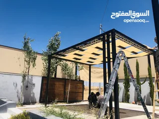  5 شوادر _ اشرعة _ مظلات _ مظلات قوسية _ سواتر جانبية _ شادر _ حدادة عامة _ حداد _ المنيوم _شماسي