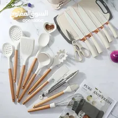  6 يا بلااااااااش مجموعه ملاعق طبخ متاكمله سيلكون الاصلي 19 قطعه عرض خاص