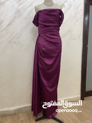  1 فستان سهره عنابي أوف شولدر