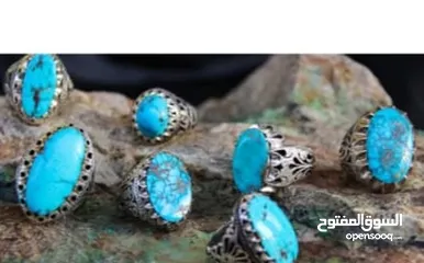  2 خاتم فیروز من ایران لرجال  ,Iranian Turquoise for gents and ladies  خاتم فیروزfrom Iran