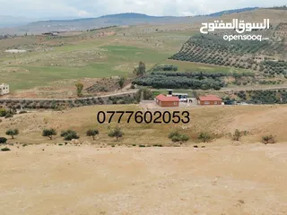  8 قطعة ارض مطلة ومرتفعه مساحة 4 دونم اتفي القنية مقابل مطاعم السمك ومنتجع تل الورد