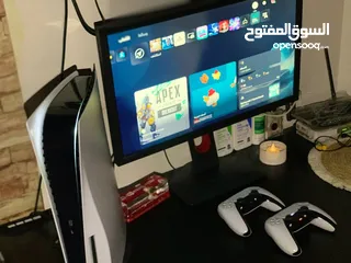  4 بلي ستيشن 5+دبل جويستك +لعبة فيفا 24+gta