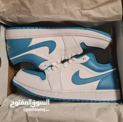  1 Air Jordan white white light blue color