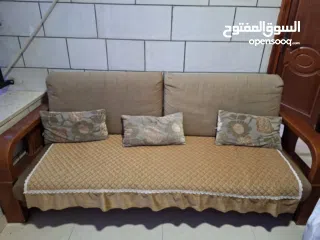  2 طقم كنب خشب زان 5 مقاعد