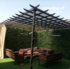  5 تركيب مظلات خشب براجولا مع الاشعه للكراجات والبلكونات والحدائق
