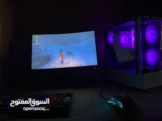  1 حاسبة + شاشة بعدهي بالضمان، كارت 4060ti, ومعالج 13400F اقرا لوصف