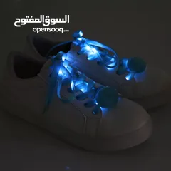  4 رباط حذاء مضيء ازرق shoelaces safety lights blue