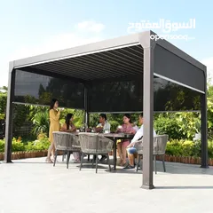  5 Rectangular Gazebo Louvered Roof 295x225x370 (خيمة)