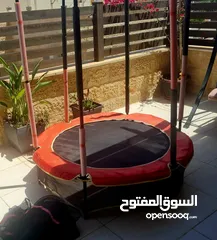  3 ترامبولين مع شبك حماية قطر 136سم