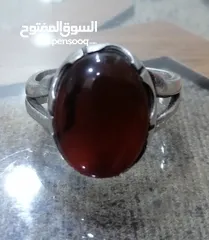  1 للبيع خاتم بحريني فضة ثكيلة الحجر عقيق يماني أصلي