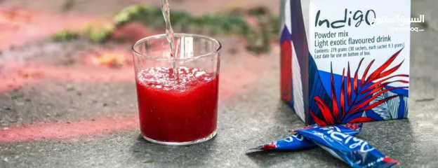  19 مشروب Indigo طبيعي غني بالمكونات النباتية  Indigo مشروب نباتي لتعزيز النشاط  مشروب صحي بنكهة طبيعية