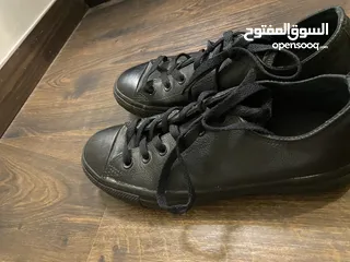  3 Black Leather Converse Shoes