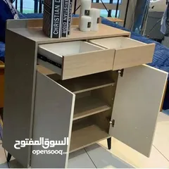  1 خزانة احذية بالشكل الجذاب والمميز لكل بيت أنيق تصميم خشبي انيق بلون بيج فاتح