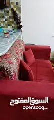  2 كنب كورنر صالون لون خمري مع طربيزات وطاوله وسط وطاولة شاشه تفصيل