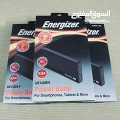  3 Energizer power bank 10000mah UE10054 بور بانك باللونين الأبيض والأسود